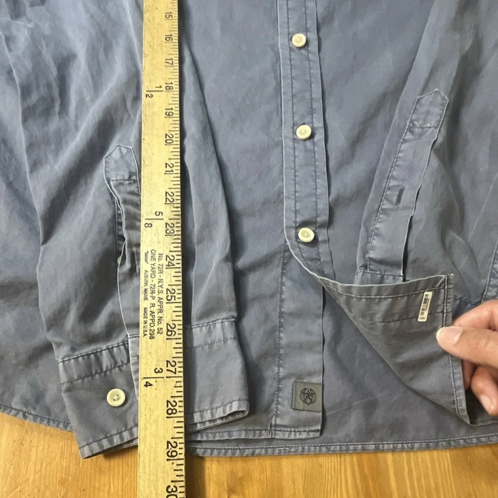 Banana Republic button up shirt men's L Untucked Slim Fit steel gray casual